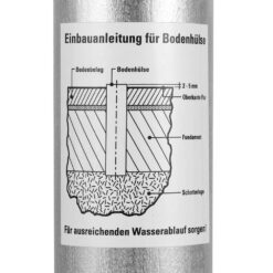Sperrpfosten, Dreikantschloss, Einbetonieren, ohne Kettenöse, rot/weiß, Ø 6 cm