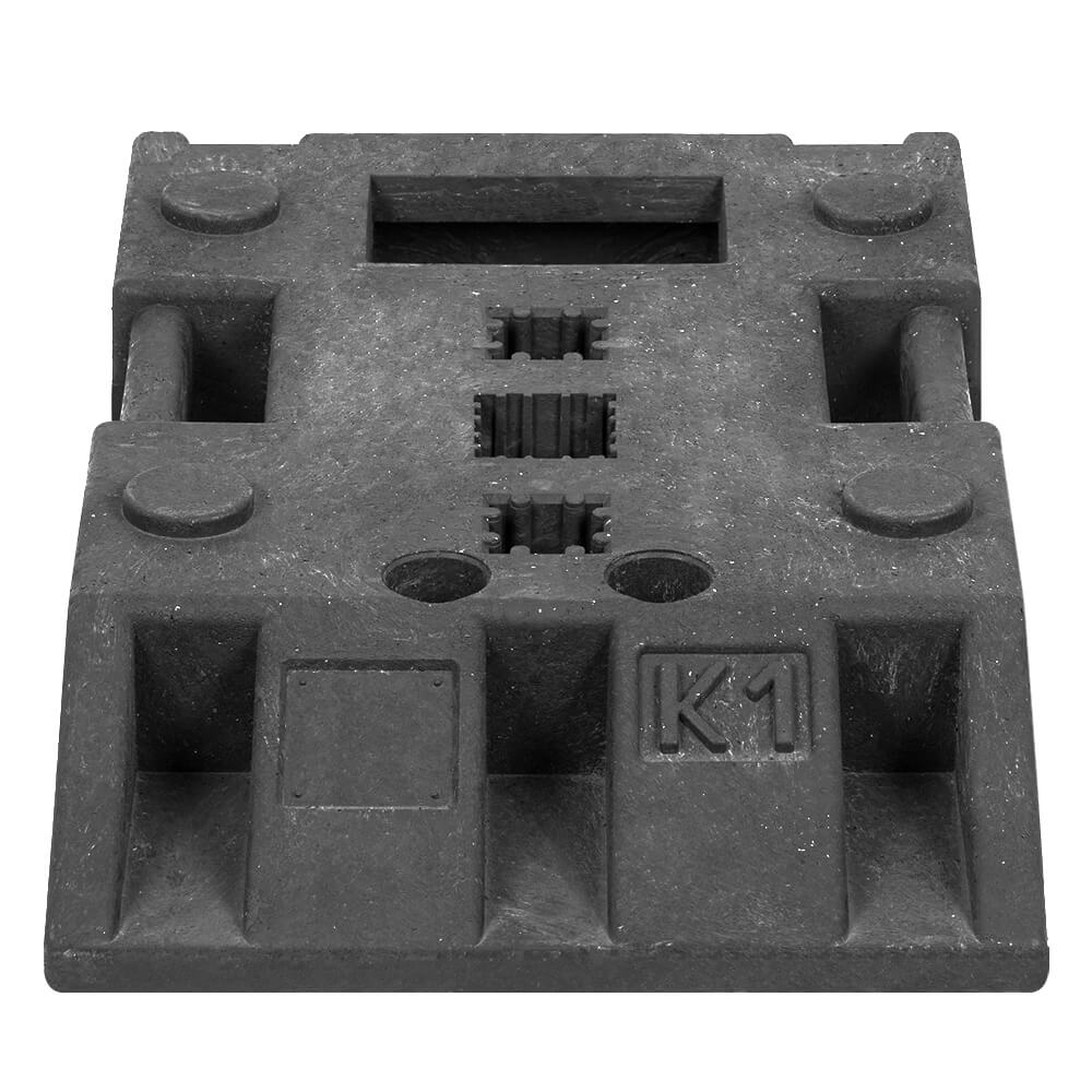 BIGPACK 10 x TL-Fußplatte Typ K1, schwarz, für Vierkant- und Rundrohre, 29 kg