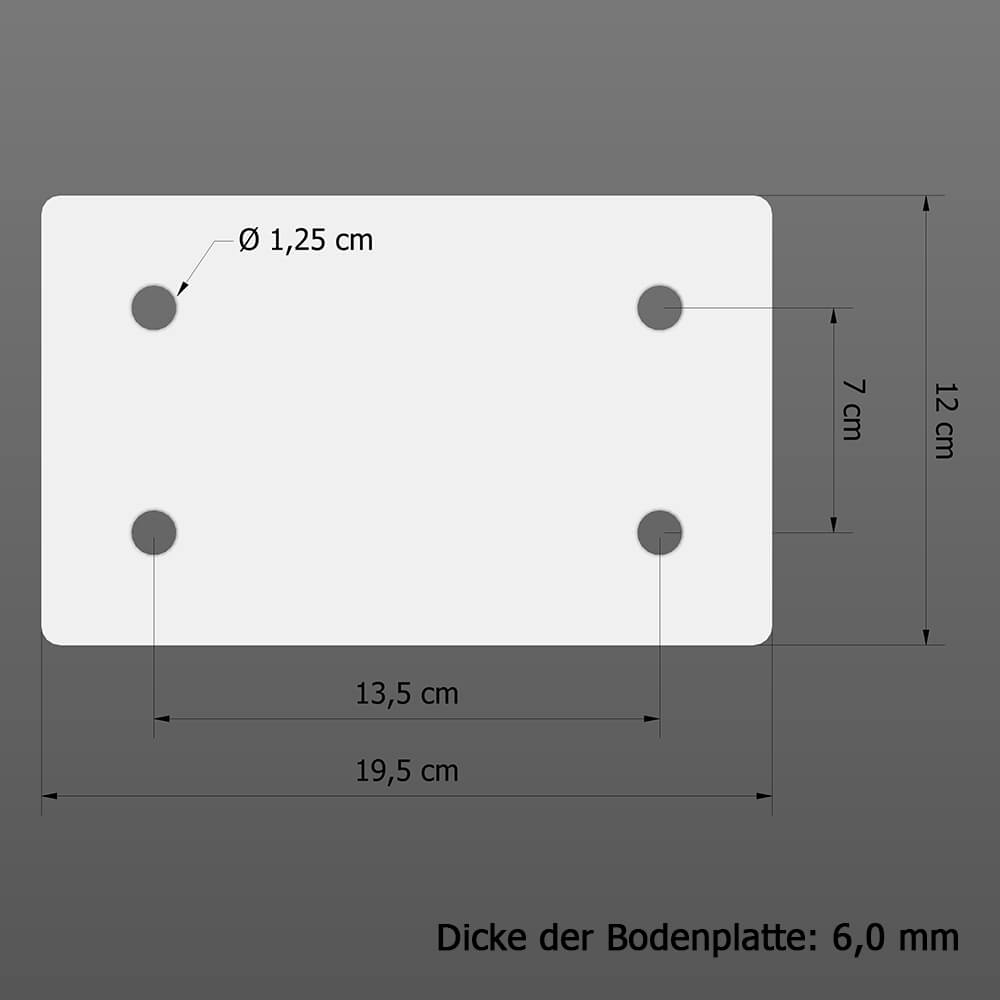 Absperr-Pfosten aus Stahl, zum Aufdübeln, rot/weiß, 7 x 7 cm, 100 cm