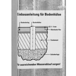 Sperrpfosten, Dreikantschloss, Einbetonieren, ohne Kettenöse, rot/weiß, 7 x 7 cm