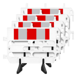 Schachtabsperrung, Schachtschutzgitter, 4-teilig, rot/weiß, RA1, 130 x 130 cm