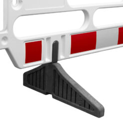 Absperrgitter, rot/weiß, Kunststoff, RA1, mit drehbaren Füßen, 200 x 102 cm