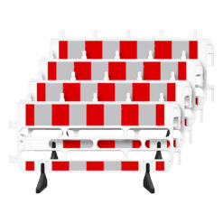 Schachtabsperrung, Schachtschutzgitter, 4-teilig, rot/weiß, RA1, 200 x 200 cm