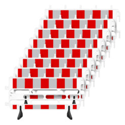 XL-Schachtabsperrung, Schachtschutzgitter, 8-teilig, rot/weiß, RA1, 200 x 200 cm