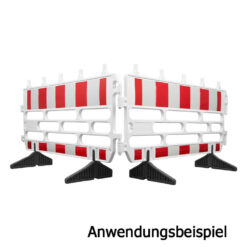 Schachtabsperrung, Schachtschutzgitter, 4-teilig, rot/weiß, RA1, 200 x 200 cm