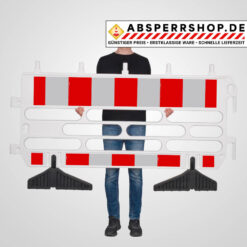 Schachtabsperrung, Schachtschutzgitter, 4-teilig, rot/weiß, RA1, 200 x 200 cm