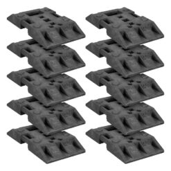 BIGPACK 10 x TL-Fußplatte Typ K1, schwarz, für Vierkant- und Rundrohre, 29 kg