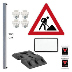 Achtung Baustelle, Schilder-Set, Verkehrszeichen Nr. 123, Blankoschild, 8-teilig