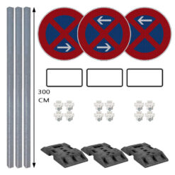Haltverbotzonen Set, Basic, A/M/E, rechts, 24-tlg., mobil, K1, RA2, Ø 60 cm