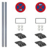 Haltverbotszonen Set, StVO/RSA, A/E, rechts, 18-tlg., mobil, K2, RA1, Ø 42 cm