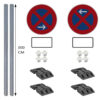 Haltverbotzonen Set, StVO/RSA, A/E, rechts, 18-tlg., mobil, K2, RA2, Ø 60 cm