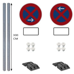 Haltverbotzonen Set, Basic, A/E, rechts, 16-tlg., mobil, K1, RA2, Ø 60 cm