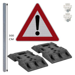 Schilder-Set 'Achtung Gefahrenstelle' mit VZ 101, RA2, 6-teilig, extra standfest