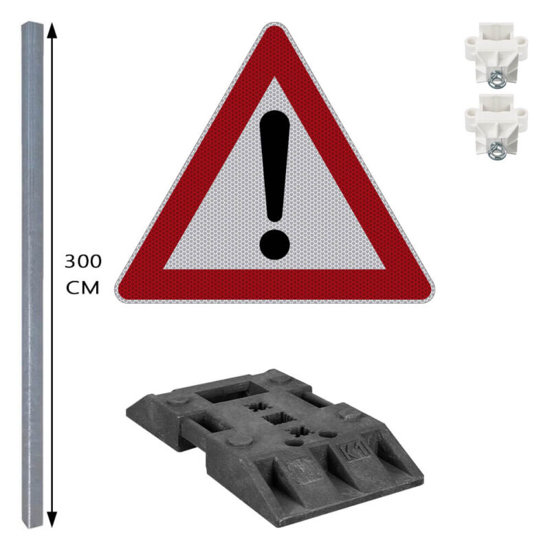Discounter 101 Schilder-Set 'Achtung Gefahrenstelle' mit VZ 101, RA2, mobil, 5-teilig ...