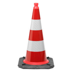 StVO Leitkegel RA 2, BASt, Farbe: reflektierend rot/weiß, Höhe: 75 cm