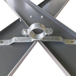 Andreaskreuz RA2 Komplettset, VZ 201-50, mit Ø 60 mm Rohrschellen, Schrauben