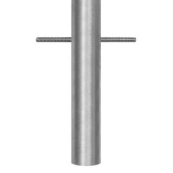 Rohrpfosten zum Einbetonieren, Ø 6 cm, Länge 2 m, aus Stahl, 2 mm Wandstärke