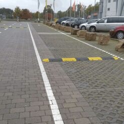 WEMAS Bodenschwelle 5-10 km/h, Endstück Temposchwelle, gelb, 42,5x21,25x7,5 cm