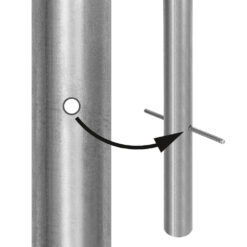 Rohrpfosten zum Einbetonieren, Ø 7,6 cm, Länge 2,5 m, aus Stahl, 2 mm Wandstärke