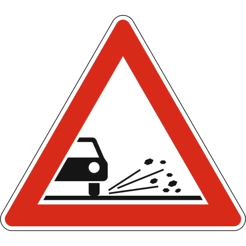 Gefahrzeichen VZ 101-52, Splitt, Schotter, retroreflektierend