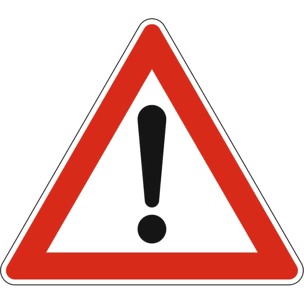 Gefahrzeichen VZ 101, Gefahrstelle, retroreflektierend