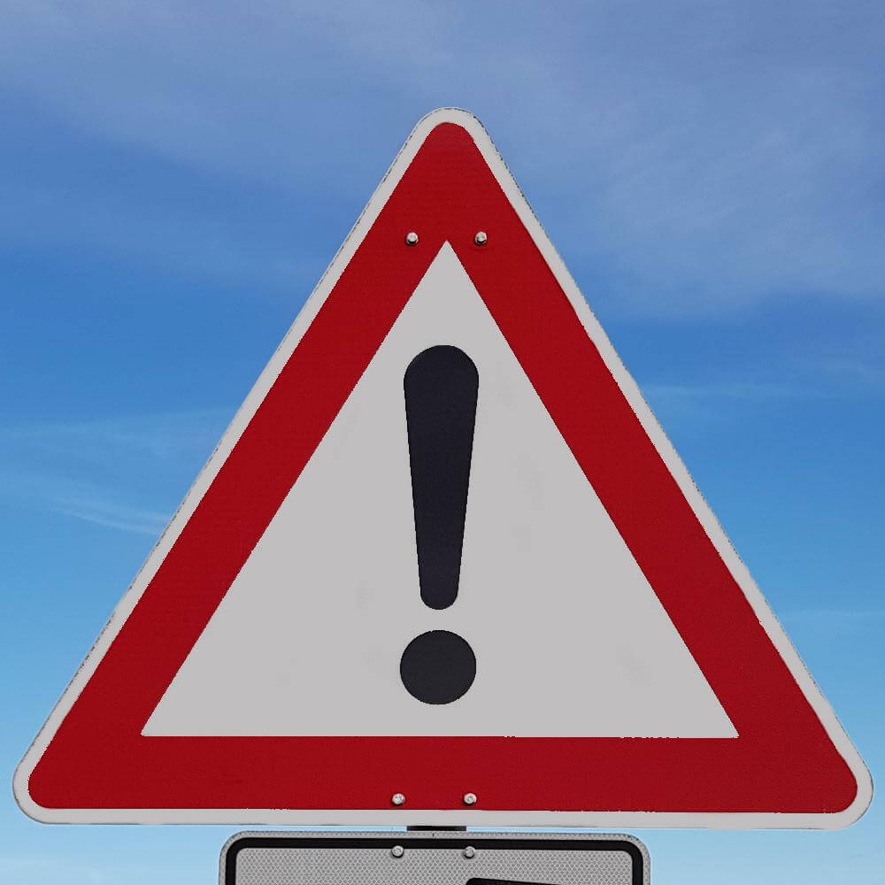 Gefahrzeichen VZ 101, Gefahrstelle, retroreflektierend