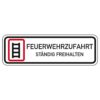 Feuerwehrschild VZ 2449, Feuerwehrzufahrt - ständig freihalten schmal