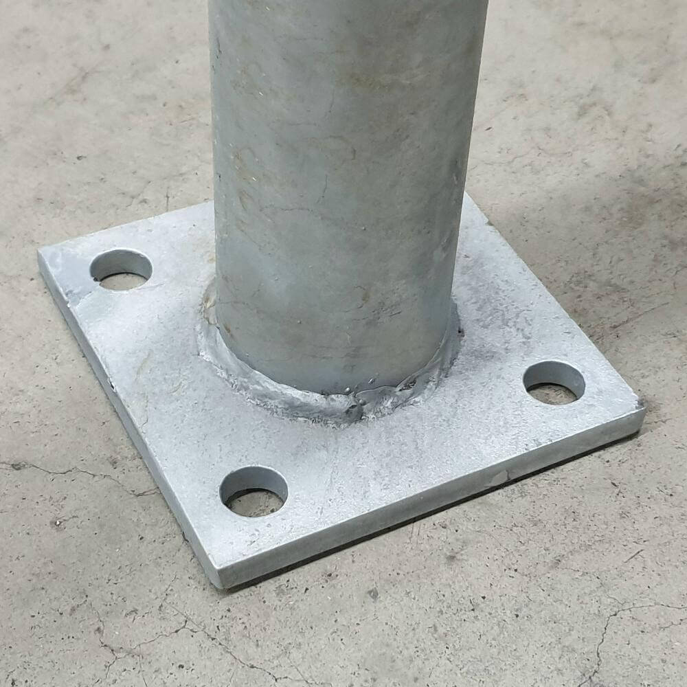 Rohrpfosten zum Aufschrauben, Ø 6 cm, Länge 2 m, aus Stahl, 2 mm Wandstärke