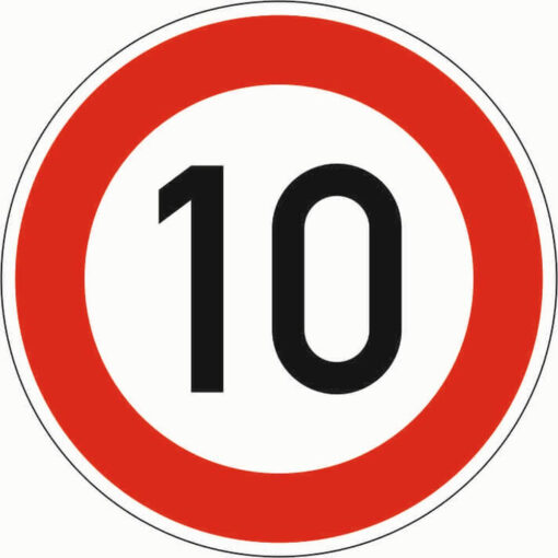 Bodenschwellen-Hinweisschild-Set zum Einbetonieren mit 1 von 4 Verkehrsschildern