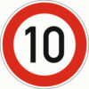 Vorschriftzeichen VZ 274-10, Zulässige Höchstgeschwindigkeit 10km/h