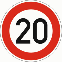 Bodenschwellen-Hinweisschild-Set zum Einbetonieren mit 1 von 4 Verkehrsschildern