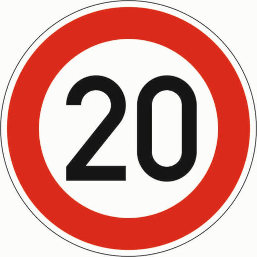 Bodenschwellen-Hinweisschild-Set zum Einbetonieren mit 1 von 4 Verkehrsschildern