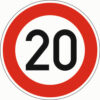 Vorschriftzeichen VZ 274-20, Zulässige Höchstgeschwindigkeit 20km/h