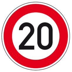 Vorschriftzeichen VZ 274-20, Zulässige Höchstgeschwindigkeit 20km/h