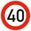 Vorschriftzeichen VZ 274-40, Zulässige Höchstgeschwindigkeit 40km/h
