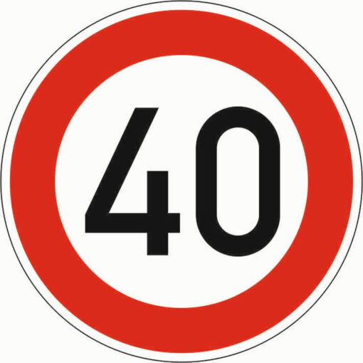 Vorschriftzeichen VZ 274-40, Zulässige Höchstgeschwindigkeit 40km/h