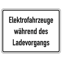 Zusatzzeichen VZ 1050-32, Elektrofahrzeuge w.d. Ladevorg., Reflex, 60 x 45 cm