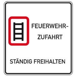 Feuerwehrschild VZ 2449, Feuerwehrzufahrt - ständig freihalten quadratisch