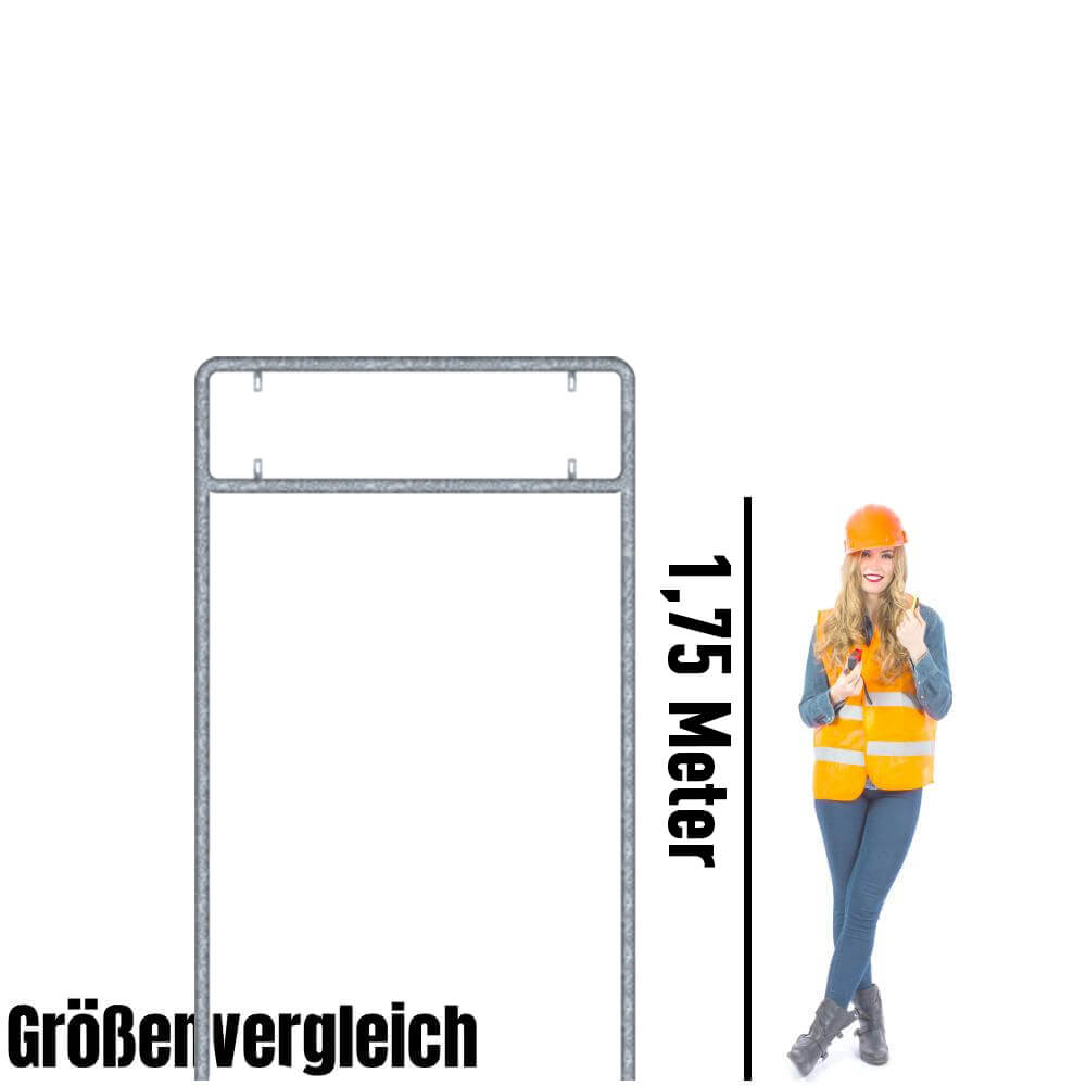 Rohrrahmen für Verkehrszeichen, Größe 100 x 33,3 cm, Stahl, verzinkt
