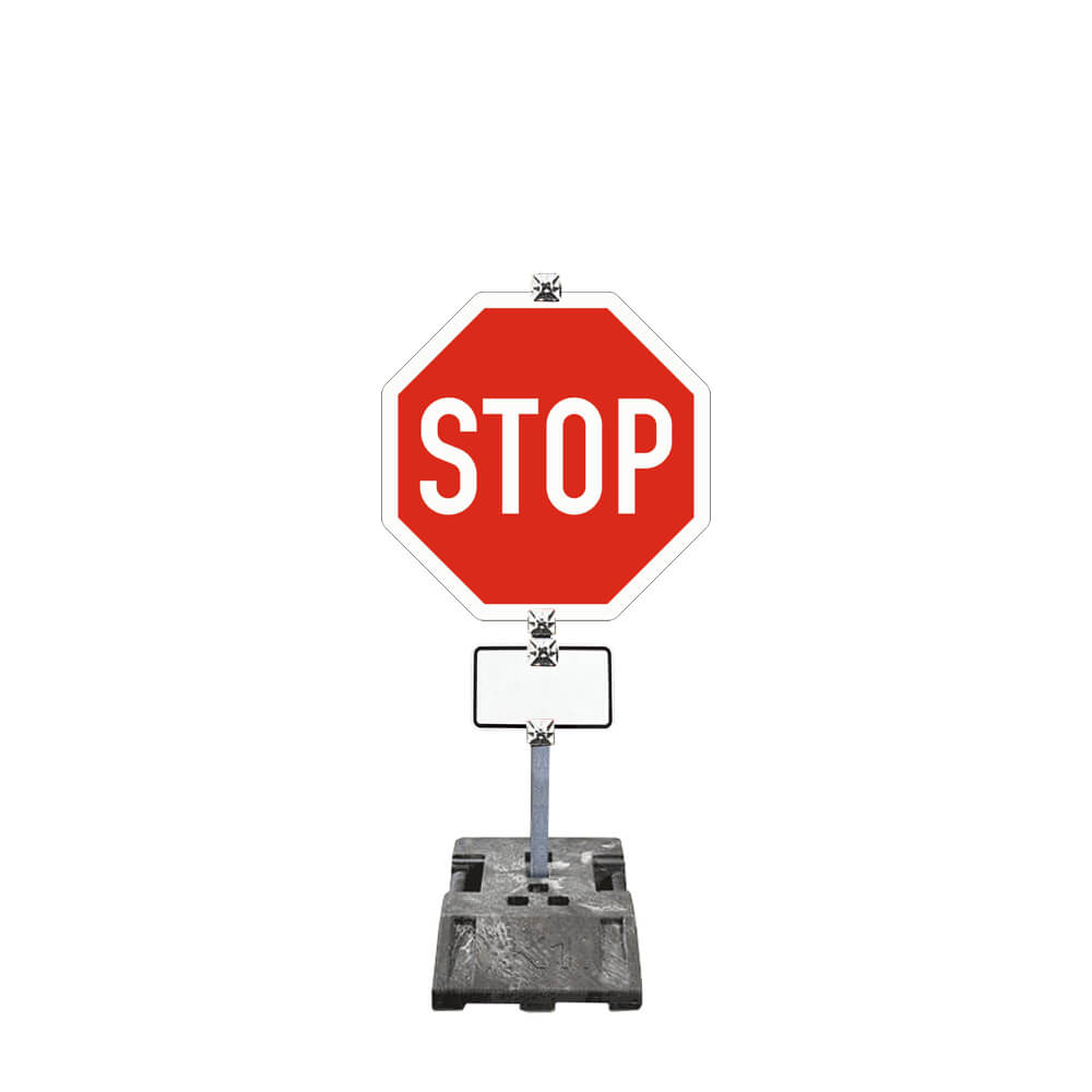 Komplett-Set VZ 206 Stop-Schild zum temporären Aufstellen 1,5 m