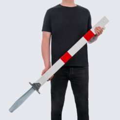 Klapp-Pfosten, rot/weiß, zum Einbetonieren, gleichschließend, 7 x 7 cm, 140 cm