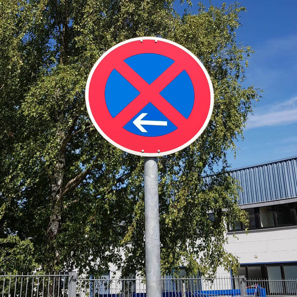 Vorschriftzeichen VZ 283-21, Absolutes Halteverbot (Ende), links