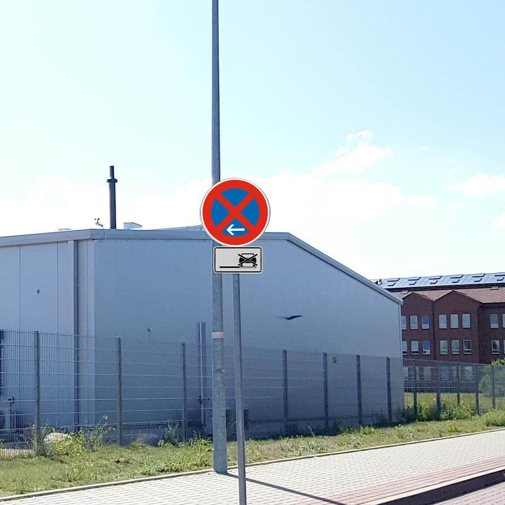 Vorschriftzeichen VZ 283-21, Absolutes Halteverbot (Ende), links