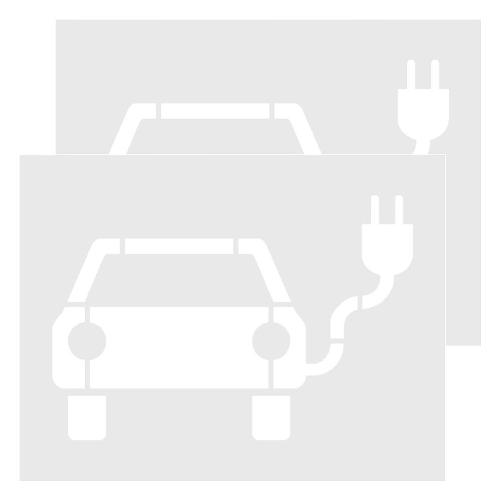 Komplett-Set: Schutz und Markierung 'E-Ladestation' für 2 Parkplätze
