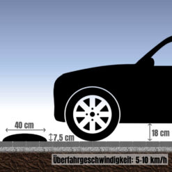 Bodenschwelle 5-10 km/h, Endstück Temposchwelle, schwarz, 20 x 40 x 7,5 cm