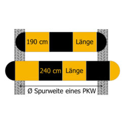 Bodenschwellen-Set 5-10 km/h, 1,9 m gelb/schwarz kombiniert, 7,5 cm hoch