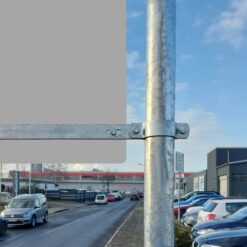 Ausleger-Rohrschelle ER 370, für Rohre Ø 7,6 cm, 89,5x3cm, Lochabst. 70cm, Stahl