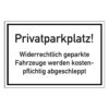 Zusatzzeichen Parkverbotschild Privatparkplatz