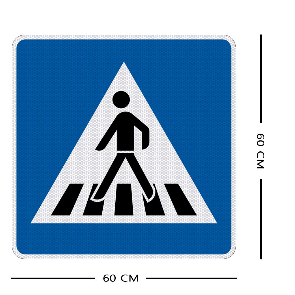 Richtzeichen VZ 350-10, Fußgängerüberweg, Aufstellung rechts