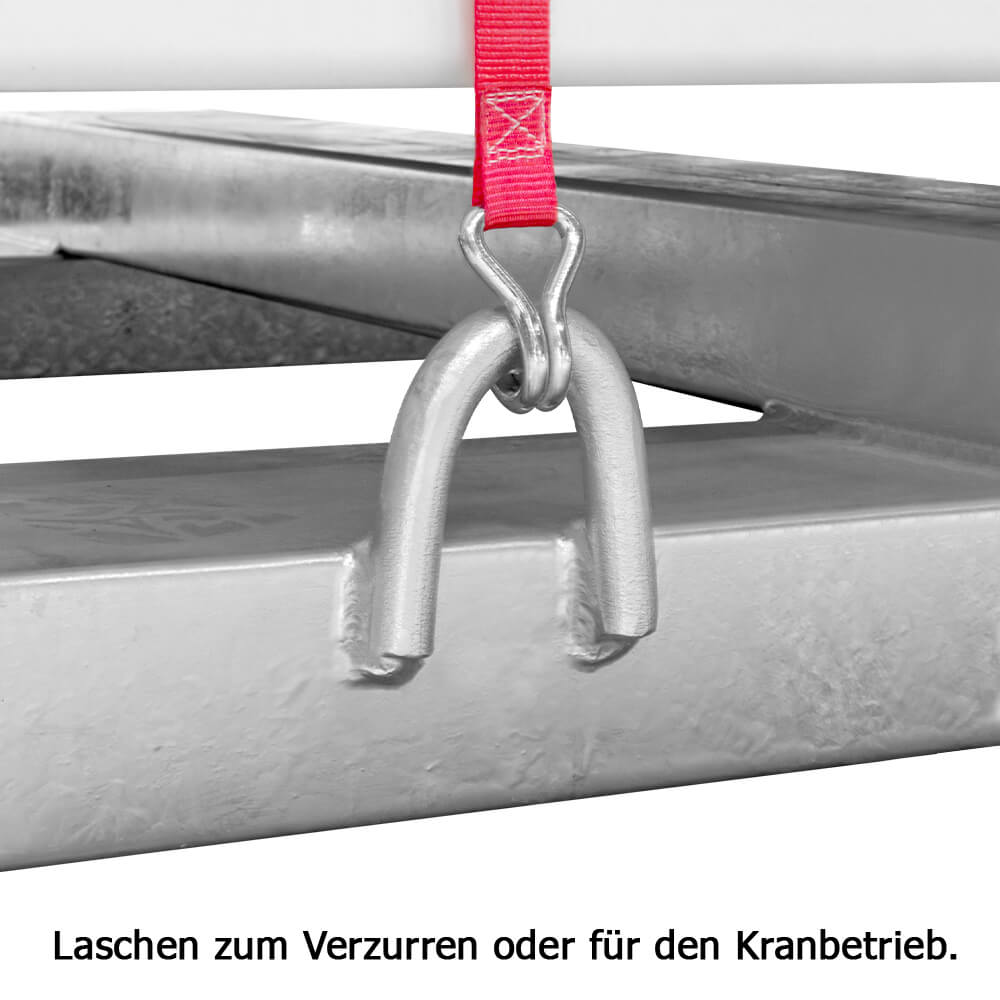 Lager- und Transporttraverse mit 10 x TL-Schrankenzaun RA1 + 11 x Fußplatte